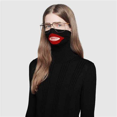 gucci afro mask|Gucci balaclava knit top.